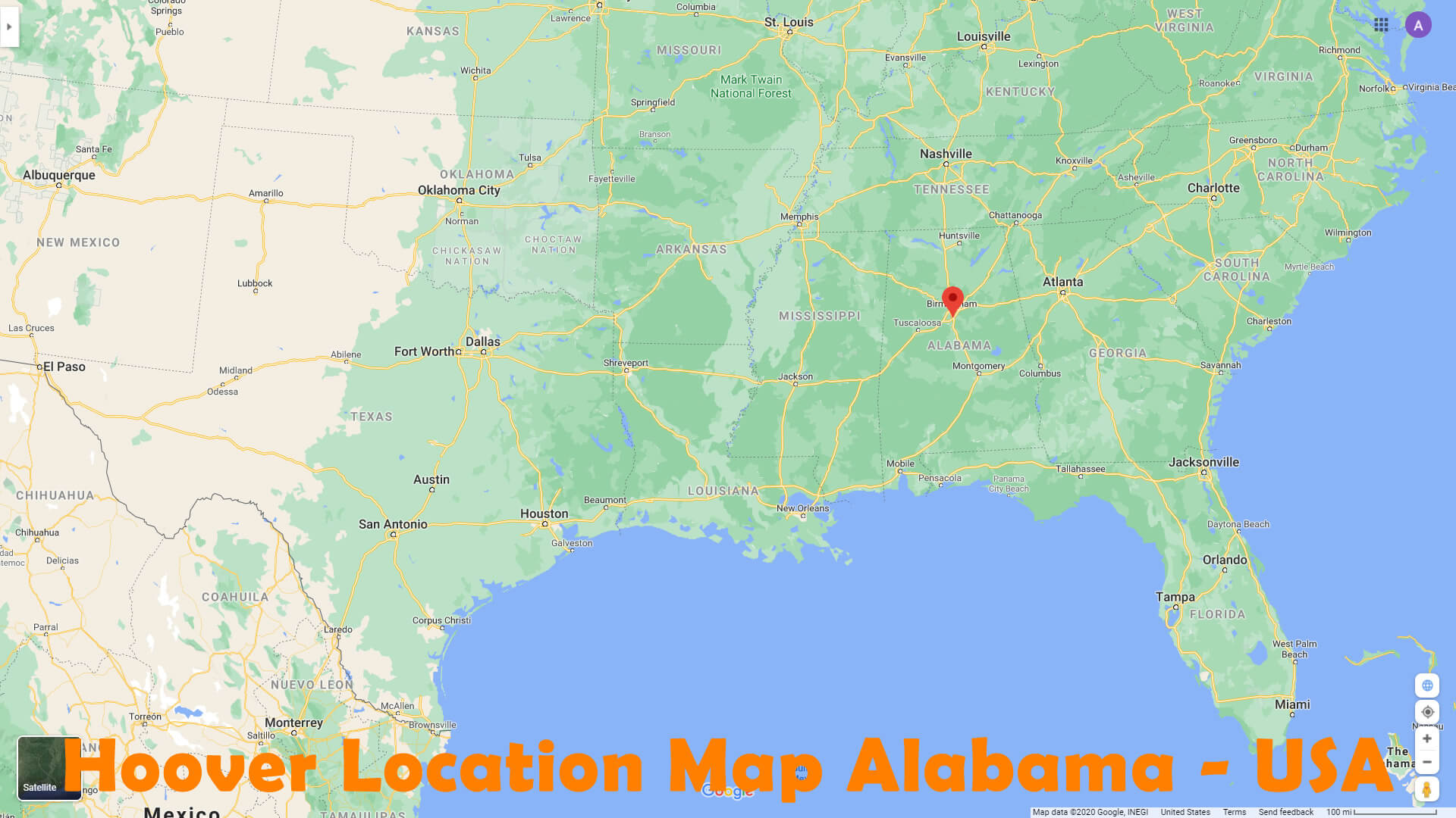 Hoover Emplacement Carte Alabama   EUA